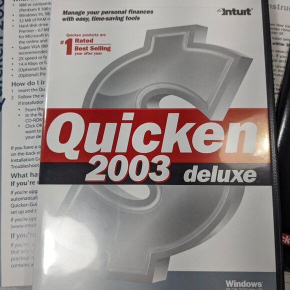 Quicken 2003 Deluxe software CD-ROM disc program Intuit Windows 95/98/2000/Me/XP - Picture 8 of 11